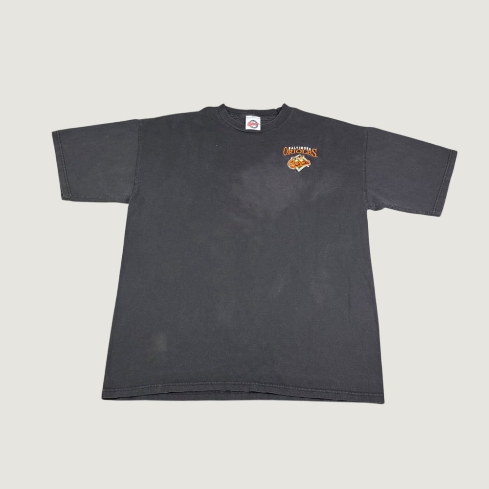 Hank Aaron Originals Baltimore Orioles Embroidered T-Shirt Black Mens XL MLB
